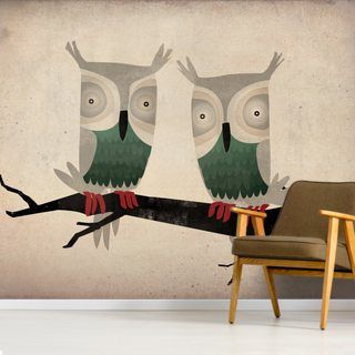 wallpaper dinding motif burung hantu